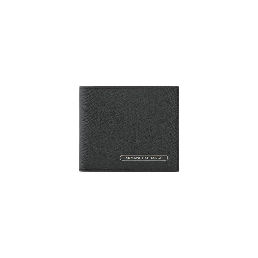 Armani Exchange Leather Bifold Wallet Men black Wallets
